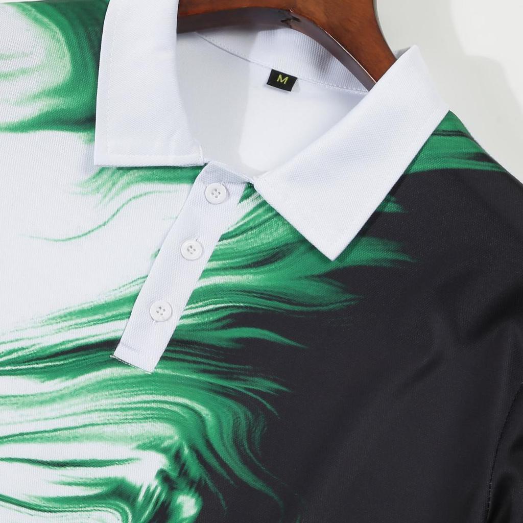 Neues Sommer Herren Freizeit Revers Kurzarm Poloshirt 3D Digitaldruck Mode Locker T-Shirt Tops