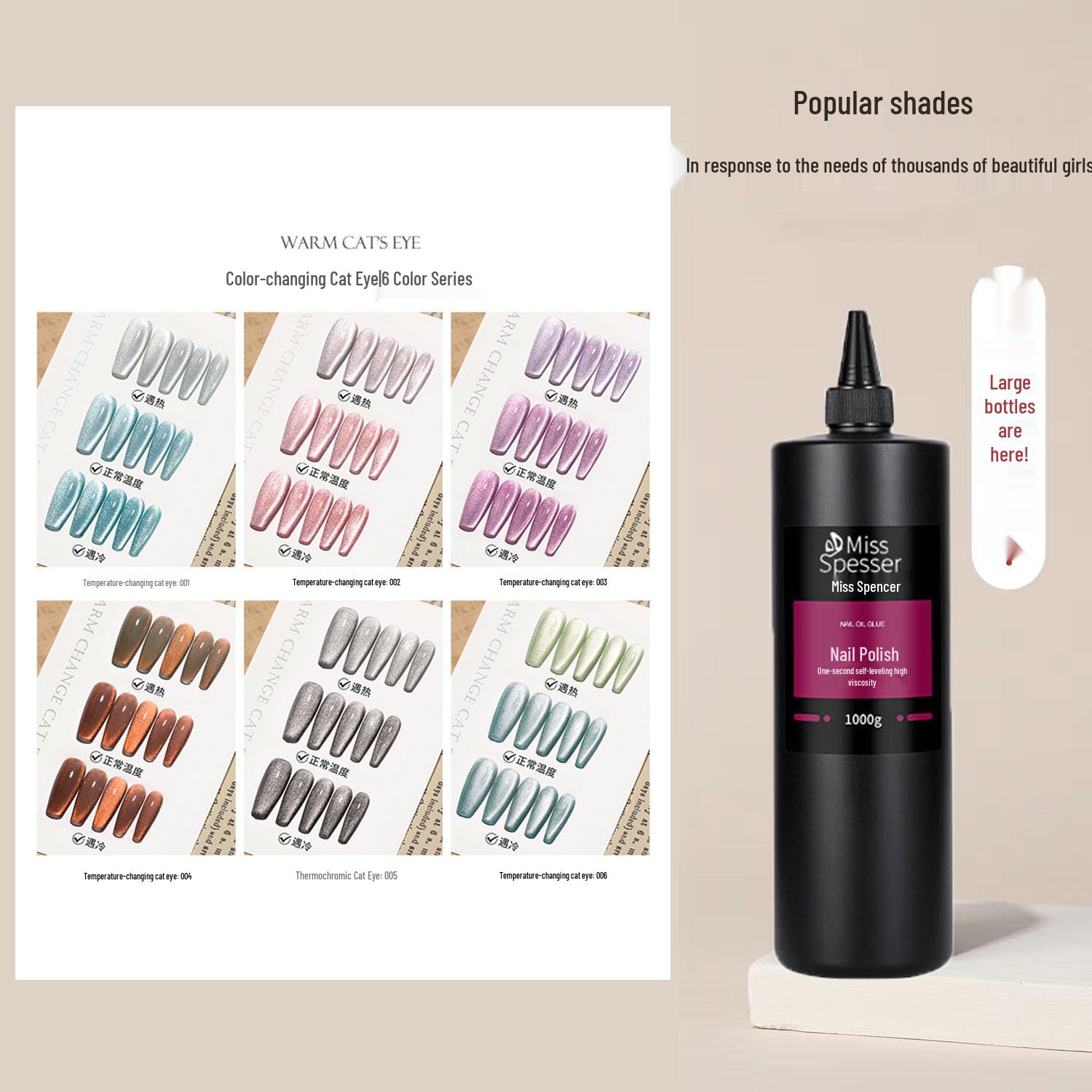 

2025 Temperature-Changing Cat Eye Gel Polish - Crystal Stone Ice Flash