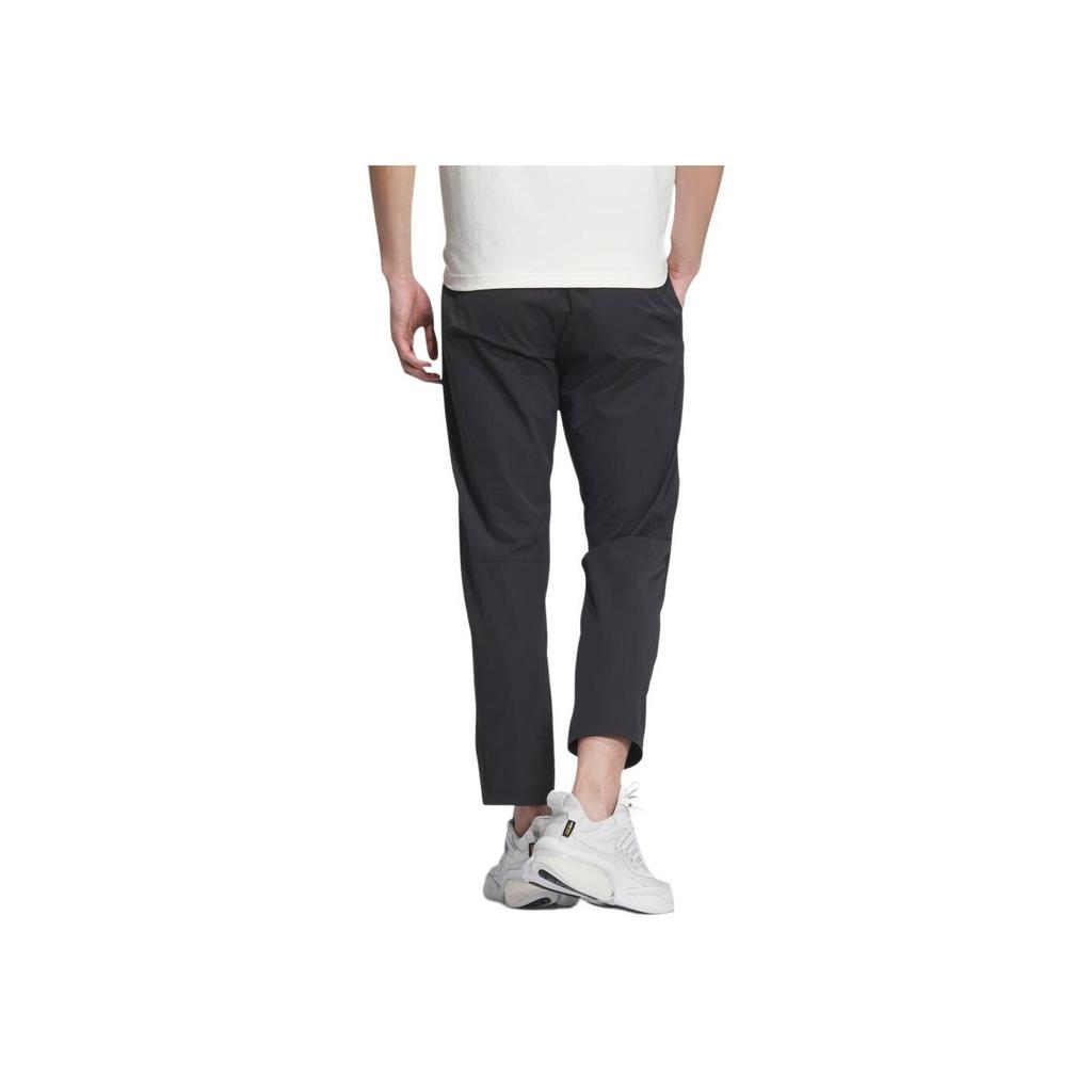 Adidas Pure Color Slim-Fit Woven Cropped Casual Pants Men Bottoms Black JE6670