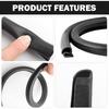 2.62Ft Car Door Weather Stripping, 2PCS Thickened Rubber Edge Trim With U-Shaped Metal Clips For Noise Reduction, Push-In Car Door Seal Strip, Black