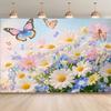 2D Colorful Butterfly Flower Backdrop Outdoor Garden Celebration Photo Background