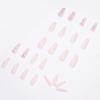 Nude Ballet Wear Long False Nails with Full Drill Design and Removable Nail Art Stickers