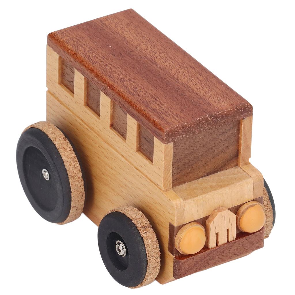 Bus Music Box Unique Wooden Car Bus Music Box Crafts Children"s Gifts Toys Home Decoration Ornaments