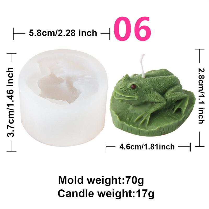 3D Animal Bear Squirrel Silicone Candle Molds DIY Cat Frog Soap Resin Crafts Plaster Making Mould Home Decor Gift