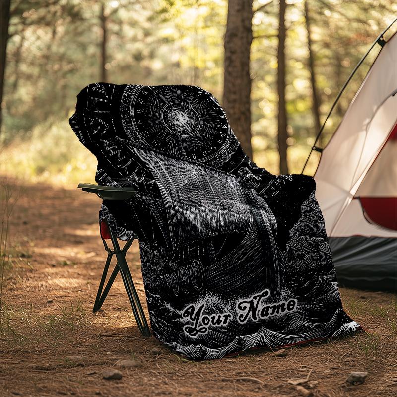 1PC Custom Name Ship Journey Outdooor Flannel Blankets Patterns Throw Blanket All-Season Soft Gift for Couch, Bed, Camping Gifts