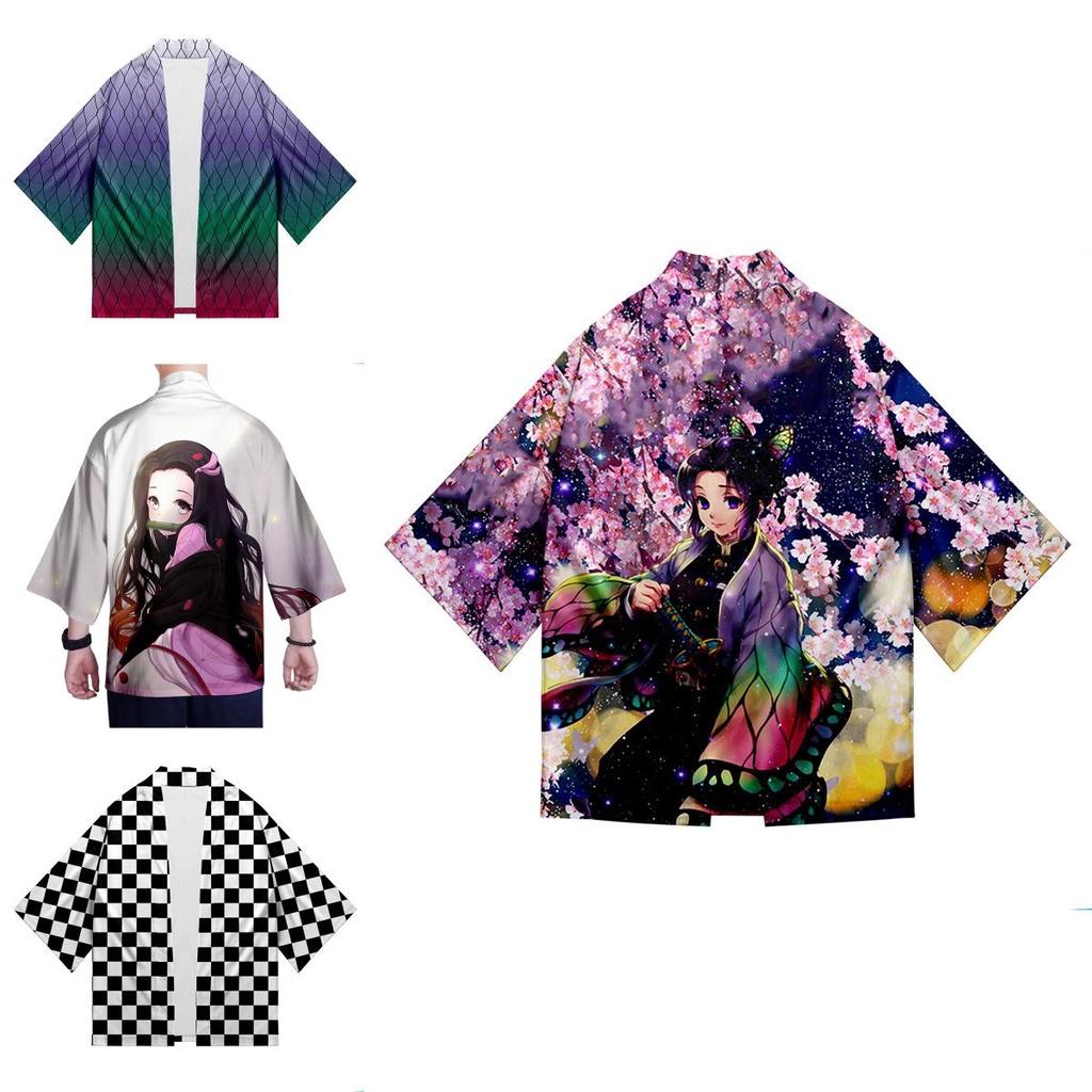 Anime Demon Slayer Kimetsu No Yaiba Cosplay Loose Haori Kimono Robes Coat Tops For Stunning Costume Parties
