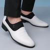 Fashion Fashion Thick Heel Leather Slip-on Business Dress Shoes for Men New Soft Sole Spring Autumn Designer Wedding Brogue Shoes Male