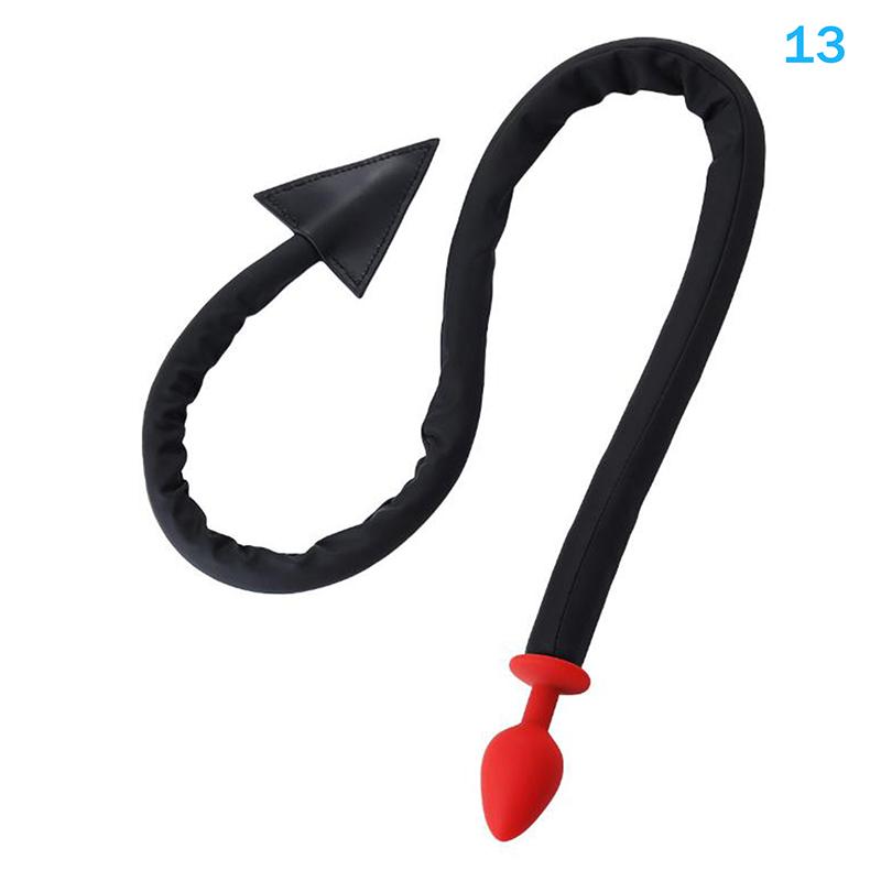 Metal Anal Plug Pu Leather Whip Anal Sex Devil Tail Cosplay Butt Plug Adult Games Anal Sex Toys For Couples Men And Women