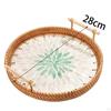 Rattan Serviertablett Nachmittagstee Tabletts Schminktischplatte Multifunktional Obst Dessert Kuchen