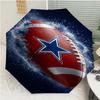 Dallas Cowboys Print Automatic Umbrella, 8 Rib Iron Frame, Plastic Handle, Suitable for Outdoor Travel &Daily , Ideal Gift