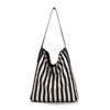 Versatile Casual Large-capacity Shoulder Women's Bag Retro Tote Handbag Small Fresh Striped Canvas Bag