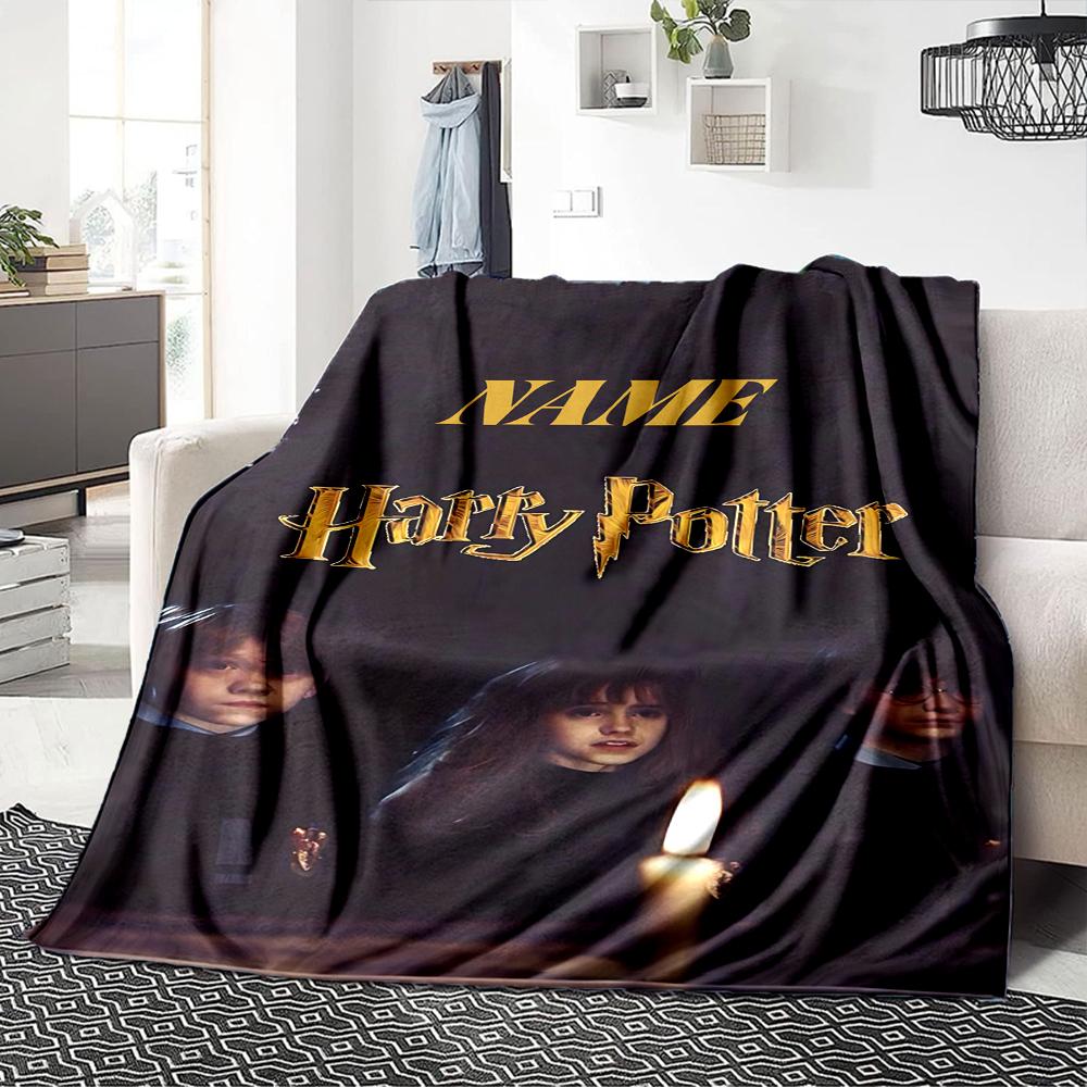 Custom Name Cartoon Character Collection blanket for Couch & Bed, Plush Cozy Fuzzy Blanket Super Soft & Warm Blankets for Fall and Winter. 090862