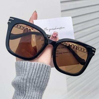 Square Frame Metal Chain Advanced Sunglasses Tik Tok Online Celebrity Personality Trend Sunglasses