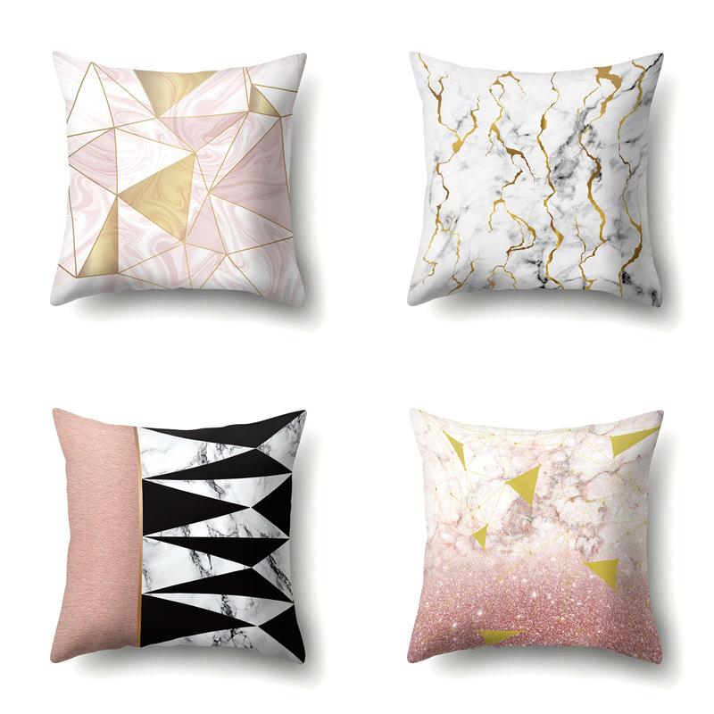 Nordic Pillow Ins Style Polyester Pillow Case Car Decoration Home Printed Car Waist Cushion Pillow Case