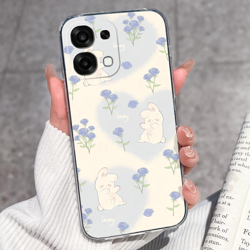 For Oppo A6 Pro A6x A5x K13 Realme 15X C85 V70 V70s CT 7 7T 8 Phone Cases Beautiful Sakura Butterflies Patterns Casing Soft Silicone TPU Clear Housing