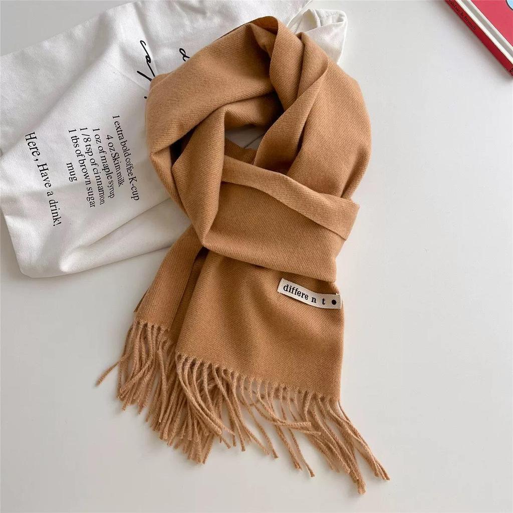 Unisex Ciepły Długi Szalik: Wszechstronny szal w jednolitym kolorze na jesień i zimę