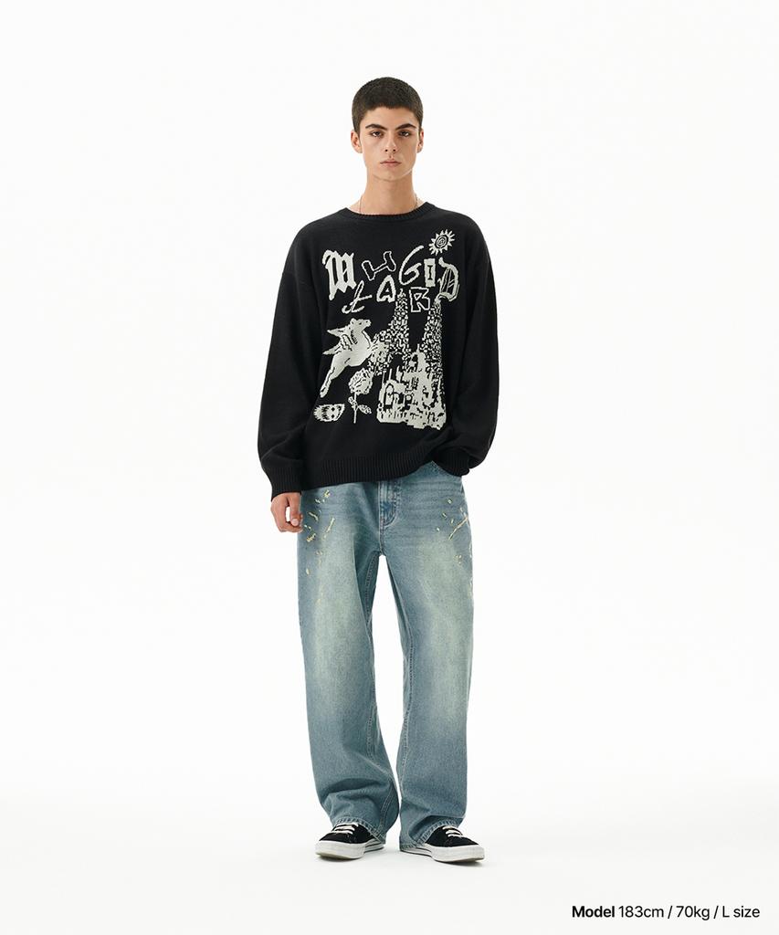 MAHAGRID Fantasia Knit Sweater Black(Mg2Dfmk623A)