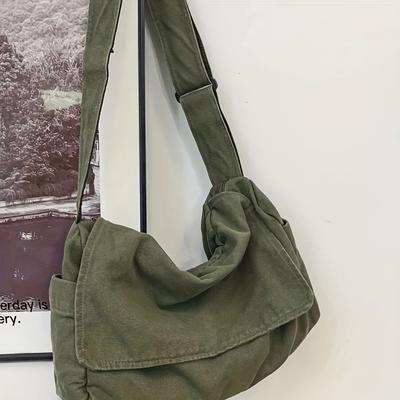 Kadın Messenger Çanta Vintage Çanta Kanvas Genç Omuz Çantası Gündelik Çanta Crossbody Çanta