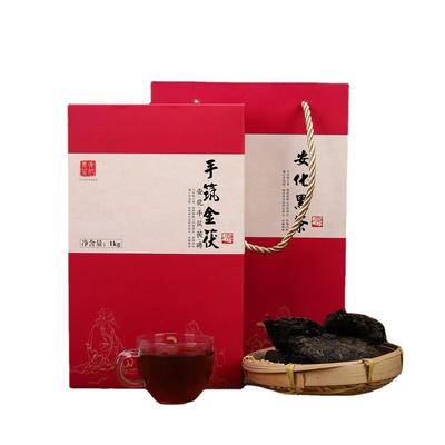 1 kg de thé noir Hunan Anhua construit à la main en brique de thé noir Anhua thé noir Tian Fu