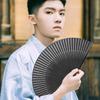 SENMAN Silk Folding Stylish Short Premium Folding Fan with Gift Perfect for Fireworks Overseas and Japanese Accessories Fabric Men's High-Quality Fan,