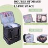 Double Layer Nail Polish Storage Bag 30 Grids Large Capacity Nail Care Kit Bag Handheld Waterproof Essential Oil Organizer Bag