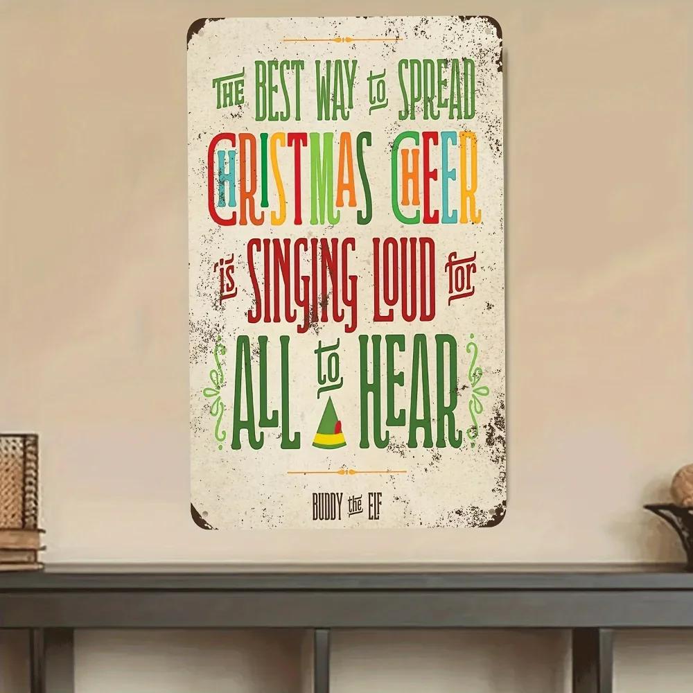 

Buddy Elf Merry Christmas Poster: Vintage 8 x12 Aluminum Sign for Festive Room Decor – Perfect Holiday Cheer 20x30cm（7.8x11.8inch）