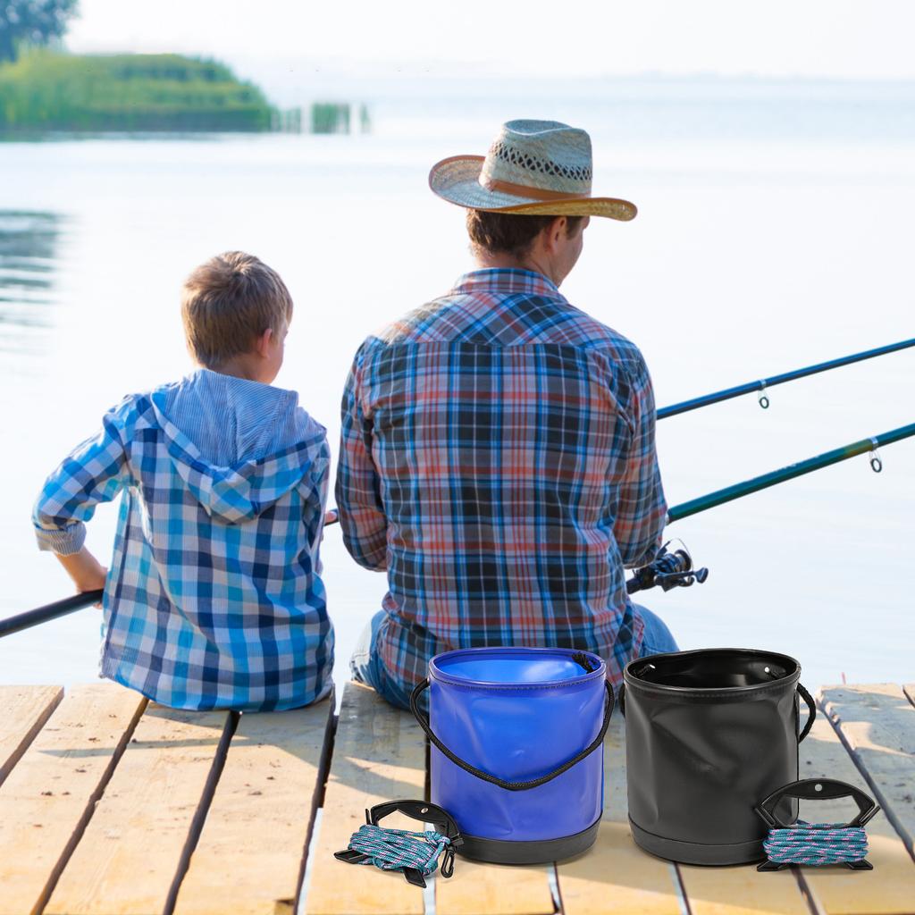 Portable Integrated Fish Bucket Fish Box EVA Folding Fish Bucket with Rope Colorful Fishing Tackle Boxes Water Bucket