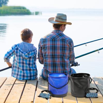 Portable Integrated Fish Bucket Fish Box EVA Folding Fish Bucket with Rope Colorful Fishing Tackle Boxes Water Bucket