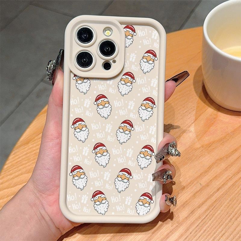 European and American Cartoon Santa Is Suitable for iPhone Mobile Phone Case 16/15ProMax Apple 13/14 Fine Hole 1211