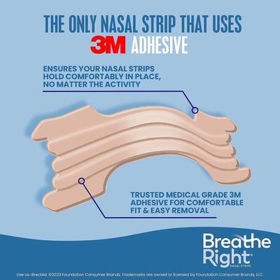 Breathe Right Nosní pásky Extra silné Tělové nosní pásky, Zastavte chrápání Bezléková řešení proti chrápání a Okamžitá nosní kongesce