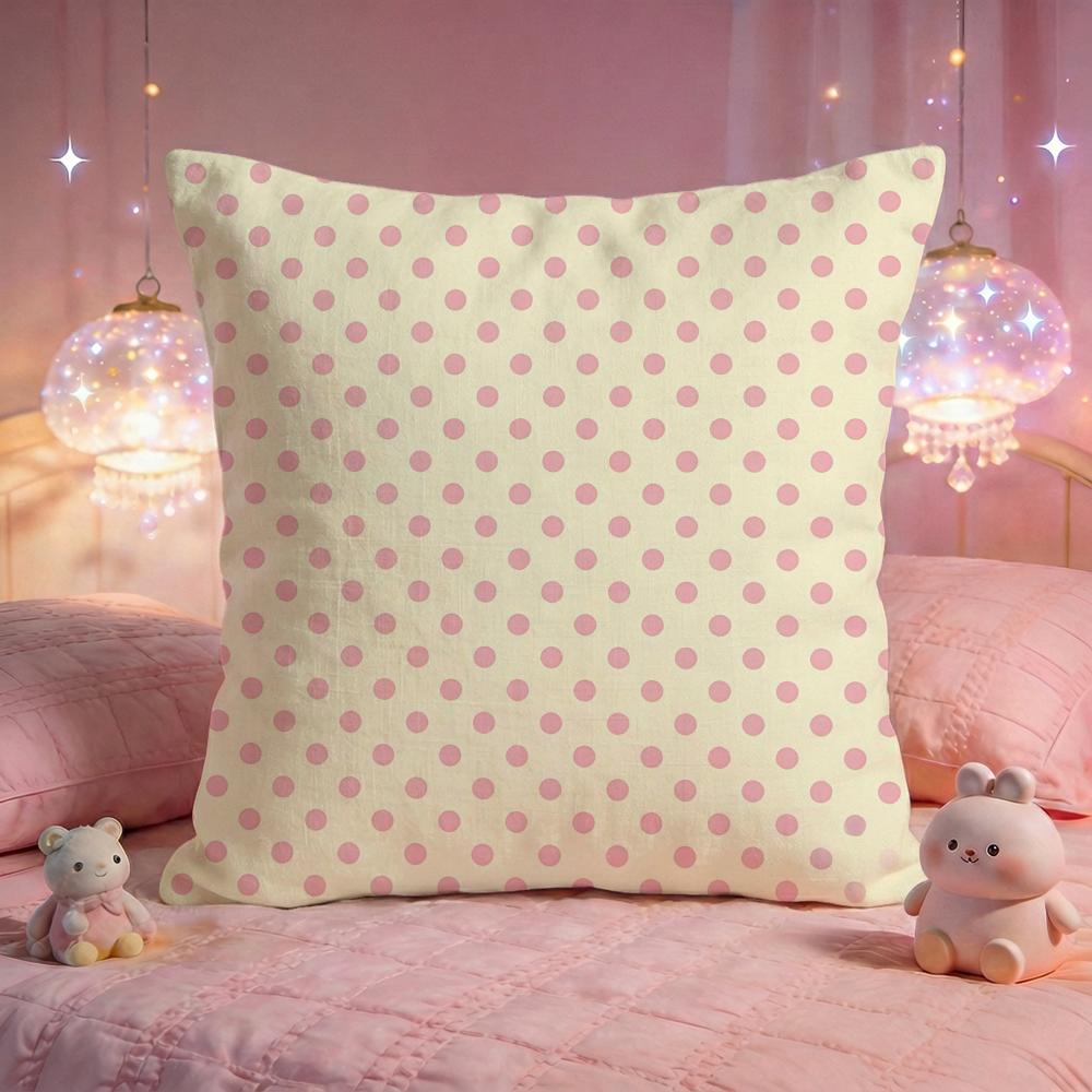 American Vintage Polka Dot Cushion Cover Premium Comfort Reversible Pillow Cove Two in One Design for Any Room  Car Interior