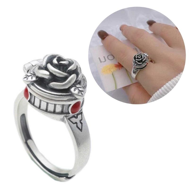 Retro Unique Fashion Ring Silver Color Design Carving Rose Patterns Wedding Anniversary Engagement Women Jewelry