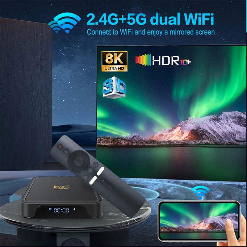 8K HD TV Box TV98PRO with 60fps, 5G WiFi, Bluetooth, and Voice Remote Control