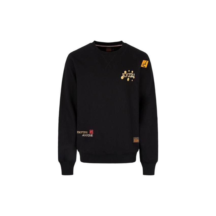 Evisu X Dragon Ball Z Sweatshirts Men's Black Crew Neck Moderate Heavyweight 2EADRM1SW306XXCT