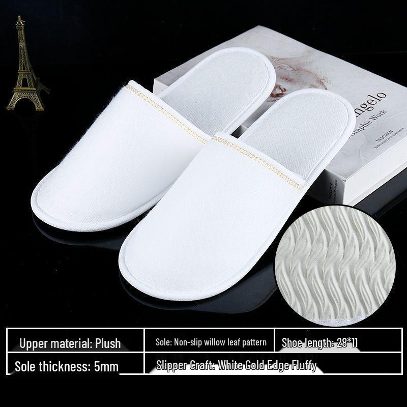 Customizable Gold-Edge Disposable Slippers for Hotels & Travel
