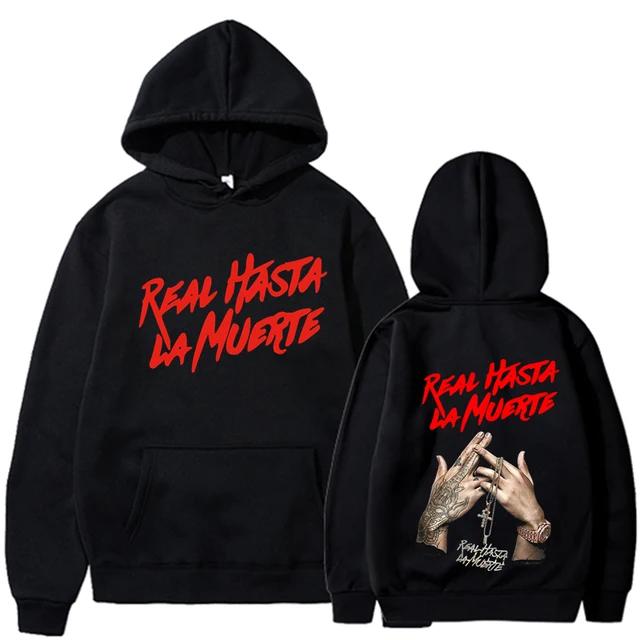 Real Has La Muerte – Printed Men's Long Sleeve Hoodie Autumn and Winter Street Style Fashion Sweatshirt Pullover Adult Sweatshir