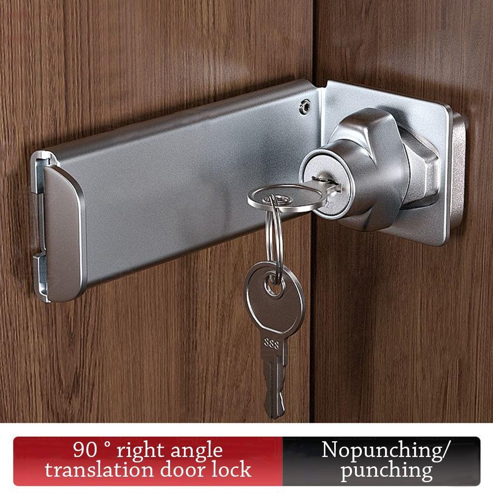New Stainless Steel Door Clasp Lock 90 Degree Anti-theft Padlock Hasp Right Angle Burglar-proof Door Hasps Door