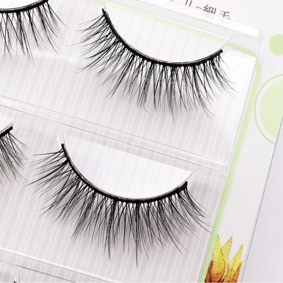 Yousheng 3 Paia Ciglia Finte Naturali Comode da Indossare Fibra Incrociata Extension Trucco Ciglia per Camerino