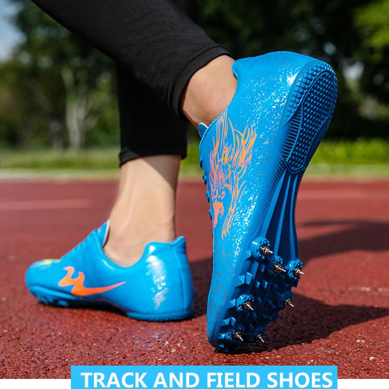 Track and Field Shoes Spikes Speed Running Sprint Sneakers LightWeight Soft Professional Athletic Long Jump Sport Shoes  New