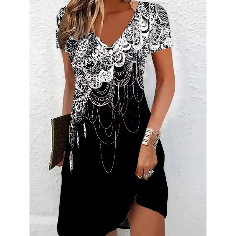 Женское элегантное платье с 3D цветочным принтом, красное цветочное милое платье, повседневное и удобное платье больших размеров L