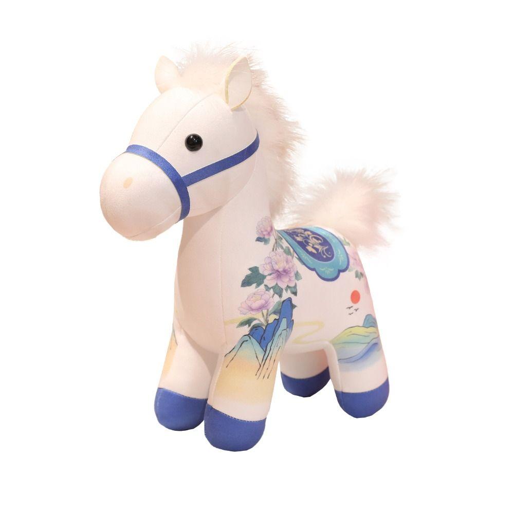 PP Cotton Zodiac Pony Figurine Soft Plush Horse Doll Pendant Cartoon Steed Doll  Festive Decor