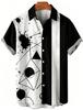 Gothic Cross Floral Print Short Sleeve Shirt, Trendy Casual Button-Up Top