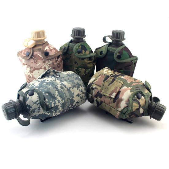 1L Army Military Water Bottle Camping Hiking Canteen Cup Portable for Outdoor