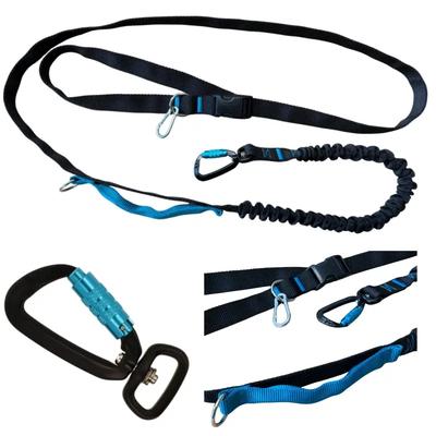 Leash with Shock Absorber BLACK Adjustable with Handle 400kg Shortened Hip Belt