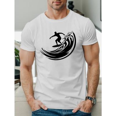 Surf Men's Short Sleeve T-shirt Summer T-shirt Top Cool, Casual, and Fashionable