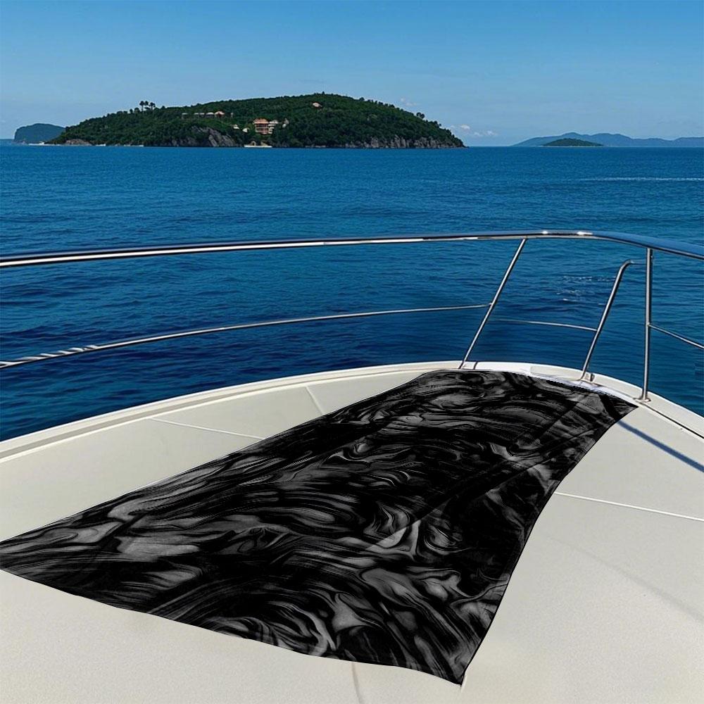 Black Ripple Quick Drying Bath Towel Microfiber Beach Towel Light Weight Swimming Camping Yoga Beach Out
