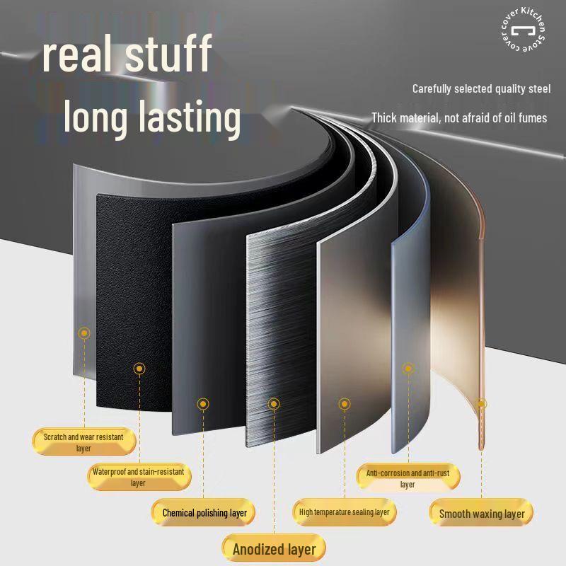 Stainless Steel Gas Stove Cover & Kitchen Shelf