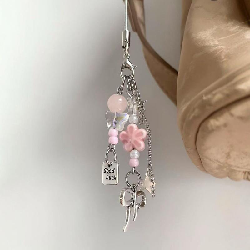 

Delicate Bow Star Heart Keychain Bag Charm Creative Ins Camera Phone Lanyard Bag Decoration Y2K Kpop Accessories Gift ONE SIZE