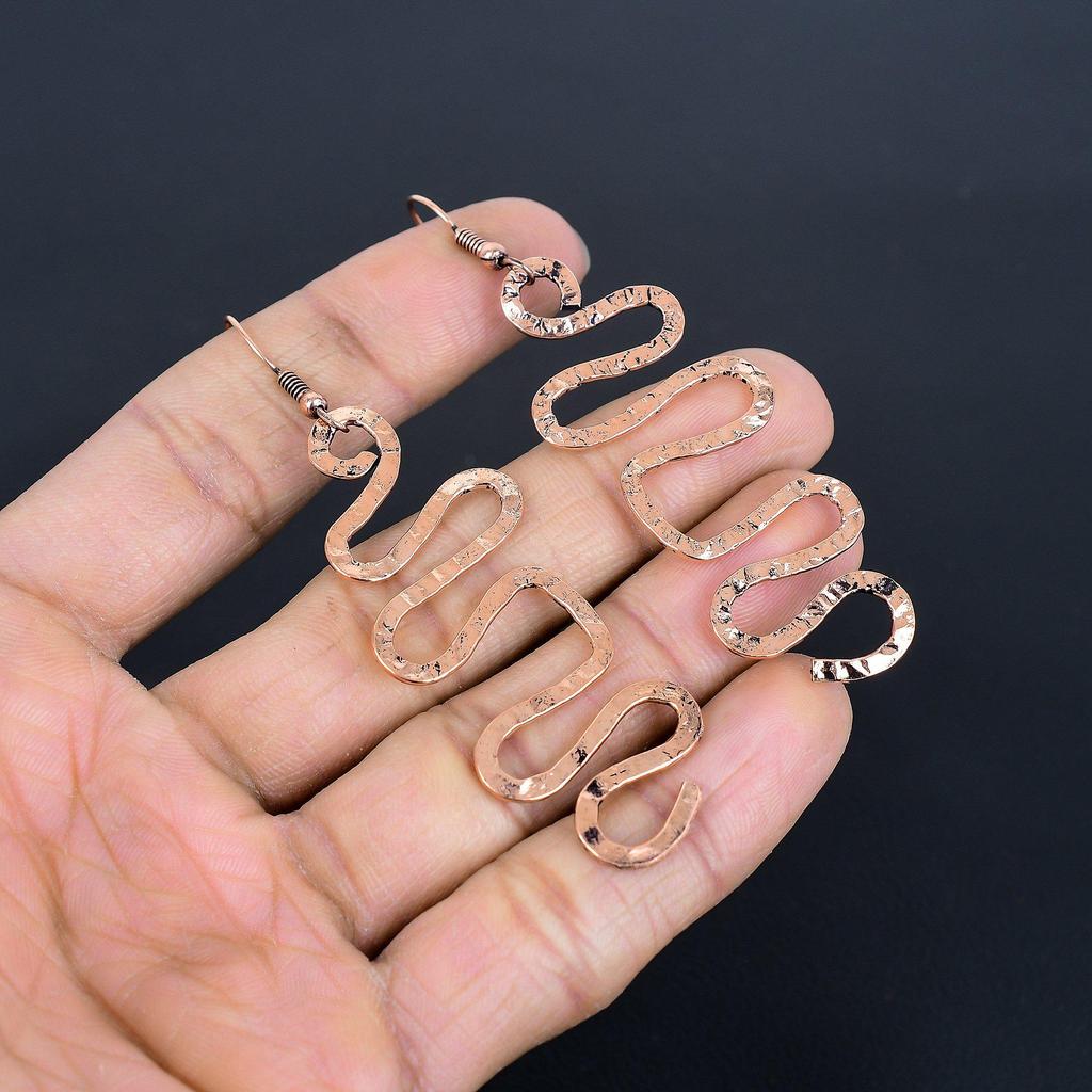 Designer Copper Earrings, Handmade Gemstone Earrings Jewelry, Gifts For Wife Brand New Earrings