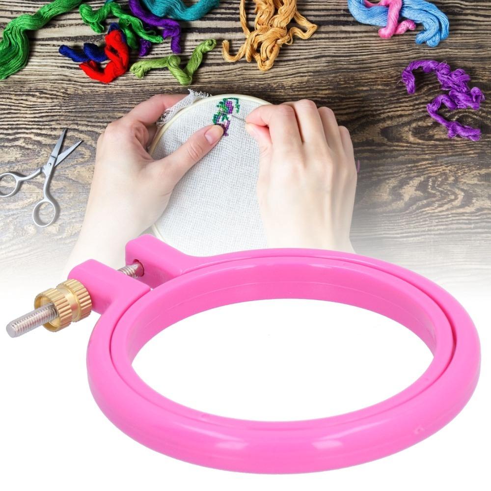Plastic Cross Stitch Hoop Adjustable Design Plastic Hoop Durable Embroidery Hoop  For Sewing